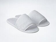 Тапочки махровые Бюджет Комби открытый комбинированный мыс эконом махра (подошва изодом 5 мм)