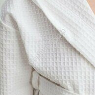 Халат детский с капюшоном вафельный белый Россия